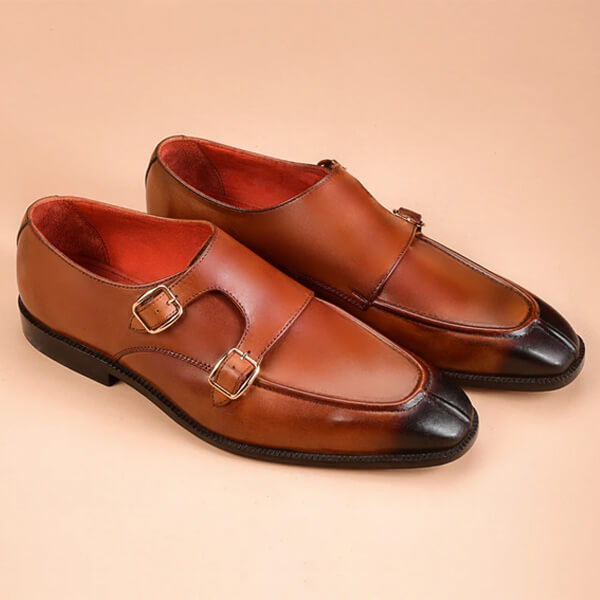 Brown Monkstraps Shoes for Men - Leatheriza