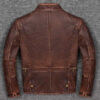 Mens Biker Vintage Motorcycle Distressed Brown Leather Jacket - Image 2