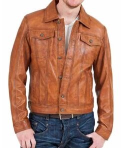 Men’s Biker Motorcycle Vintage Brown Classic Leather Jacket