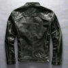 Mens Motorcycle Vintage Black Cafe Racer Biker Leather Jacket - Image 2