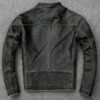Vintage Style Motorcycle Distressed Black Jacket for Men - Image 2
