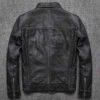 Vintage Black Motorcycle Style Slim Fit Real Leather Biker Jacket - Image 2