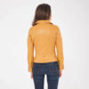 Yellow Women?s Leather Biker Genuine Sheepskin Jacket for Women - Image 2