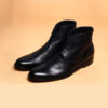 Black Handmade Leather Boots For Men - Image 2