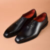 Jet Black Oxford Handmade Leather Shoes For Men - Image 2
