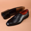 Jet Black Oxford Handmade Leather Shoes For Men - Image 3