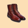 Burgundy Handmade Leather Boots For Men