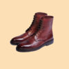 Burgundy Handmade Leather Boots For Men - Image 2