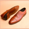 Formal Brown Oxford Handmade Leather Shoes For Men - Image 2