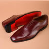 Burgundy Formal Oxford Handmade Leather Shoes For Men - Image 3