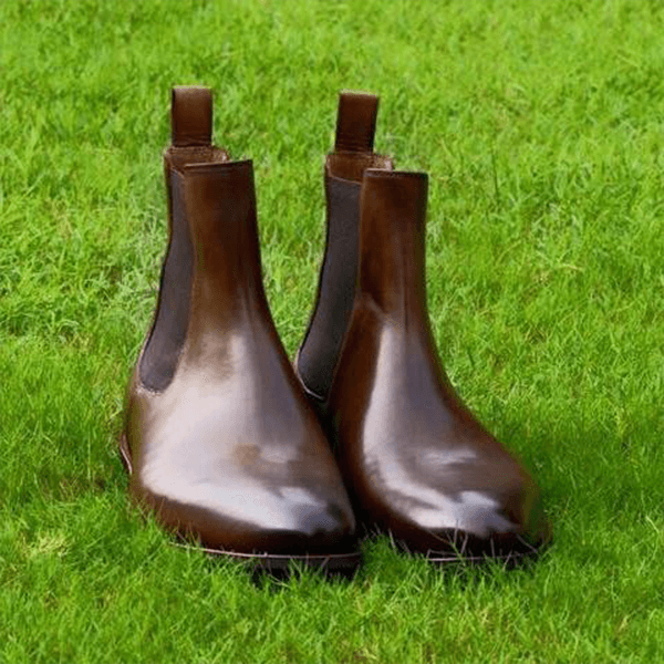 Brown Chelsea Boots Handmade Leather Shoes For Men