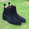 Black Suede Chelsea Boots Handmade Shoes For Men