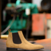 Camel Suede Chelsea Boots Handmade Shoes For Men - Image 3