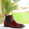 Burgundy Chelsea Boots Handmade Leather Shoes For Men - Image 2