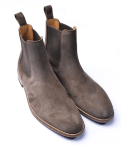 Classic Grey Chelsea Handmade Boots Shoes For Men