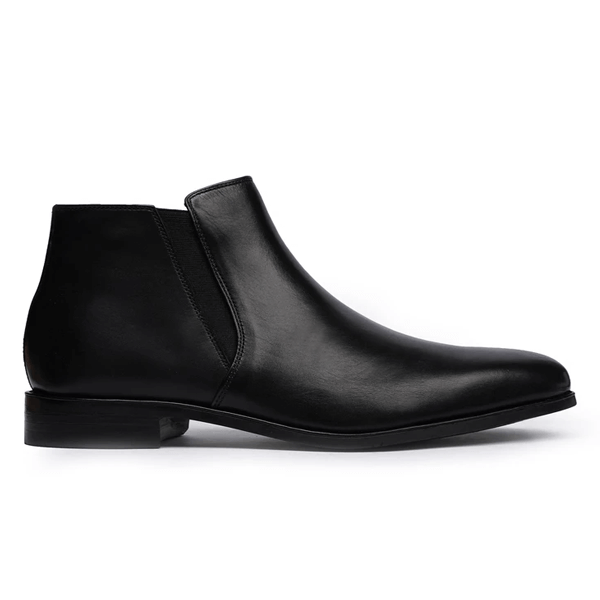 Black Leather Boots | Black Zipper Chelsea Leather Boots - Leatheriza