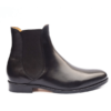 Black Chelsea Handmade Leather Boots Shoes For Men - Image 3
