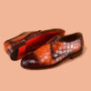 Mens Handmade Brown Derby Leather Shoes - Image 3
