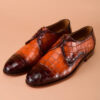 Mens Handmade Brown Derby Leather Shoes - Image 2