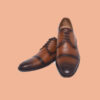 Brown Derby Cap Toe Handmade Leather Shoes For Men - Image 2