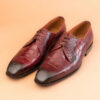 Burgundy Derby Handmade Leather Shoes For Men