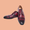 Handmade Burgundy Derby Leather Shoes For Men - Image 2
