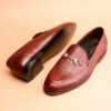 Penny Loafer Burgundy Shoes For Men - Image 3