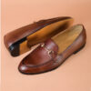 Brown Penny Loafer Shoes For Men - Image 3
