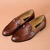 Brown Penny Loafer Shoes For Men - Image 2