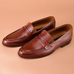 Brown Penny Loafer Shoes For Men