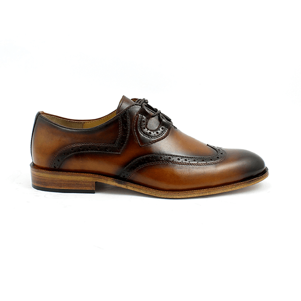 Double Tone Brogue Leather Shoes for Men - Leatheriza