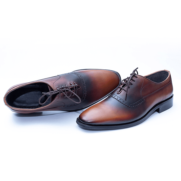 Two Tone Oxford Brown Leather Shoes for Men - Leatheriza