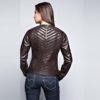 Dark Brown Women's Leather Jacket for Women - Image 2