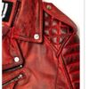 Mens Red Custom Leather Jacket - Image 4