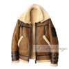 Shearling Brown Bomber Leather Jacket - Image 3