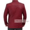 Maroon Leather Blazer Jacket for Men - Image 6