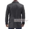 Mens Black Leather Blazer Jacket - Image 2