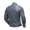 New Grey Cafe Racer Biker Leather Rider Jacket - Image 2