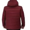 Red Puffer Jacket with Hood for Sale - Image 3