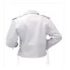 White Leather Motorcycle Jacket - Image 2