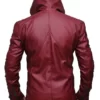 Red hood leather jacket for Sale - Image 2