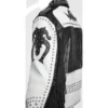 White Leather Studded Motorcycle Jacket - Image 2